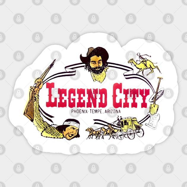 Legend City Amusement Park - Phoenix / Tempe, Arizona Sticker by Desert Owl Designs